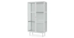 Vitrina de almacenamiento Marden – Blanco y cristal